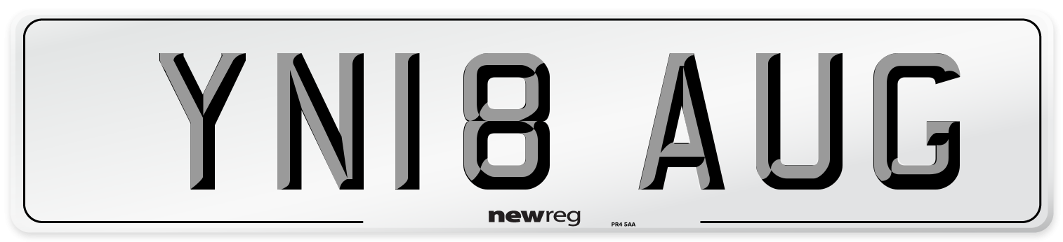 YN18 AUG Number Plate from New Reg
